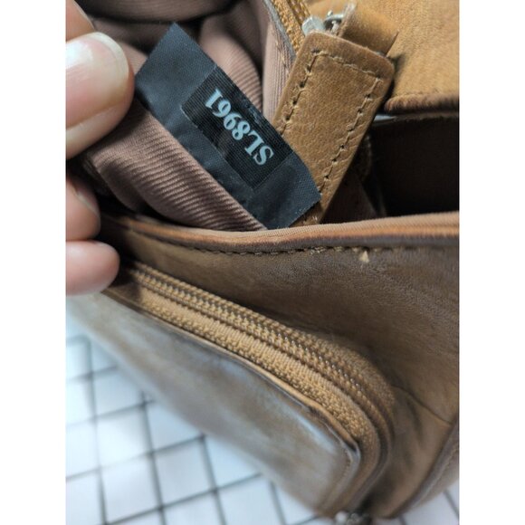 Vintage Fossil Leather Shoulder Handbag Purse Y2K Boho Neutral Coastal Capsule - Picture 14 of 14